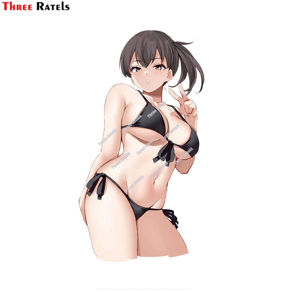 Three Ratels D670 Sexy Anime Girl For Kaga Kantai Collection Automobiles & Motorcycles Car Stickers Auto Decals  Vinyl Material