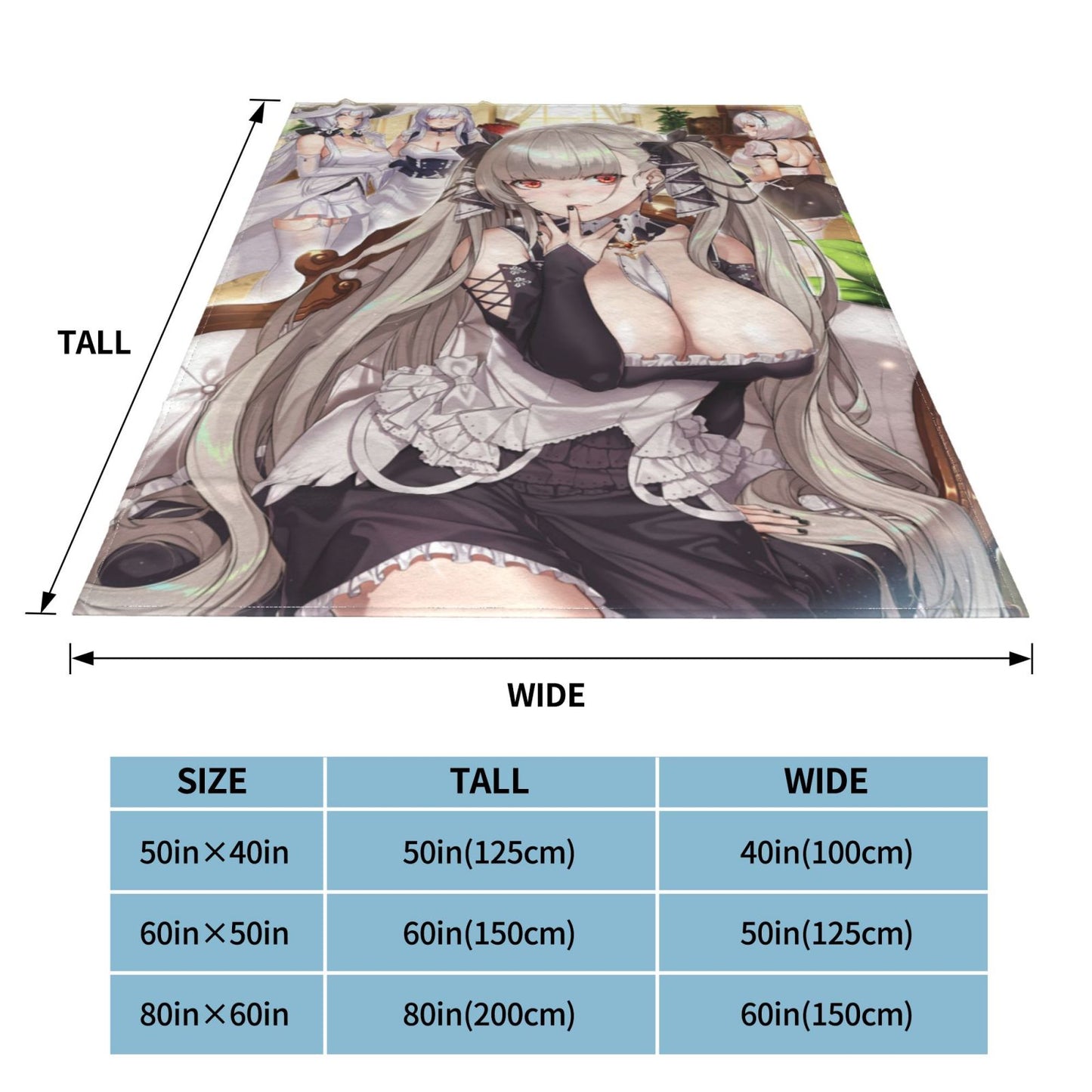 Azur Lane Poster Blanket Doujinshi Art CG Throw Adult Artist Sofa Blankets Hentai Anime Comic Sexy Doujin Flannel Fleece Throws