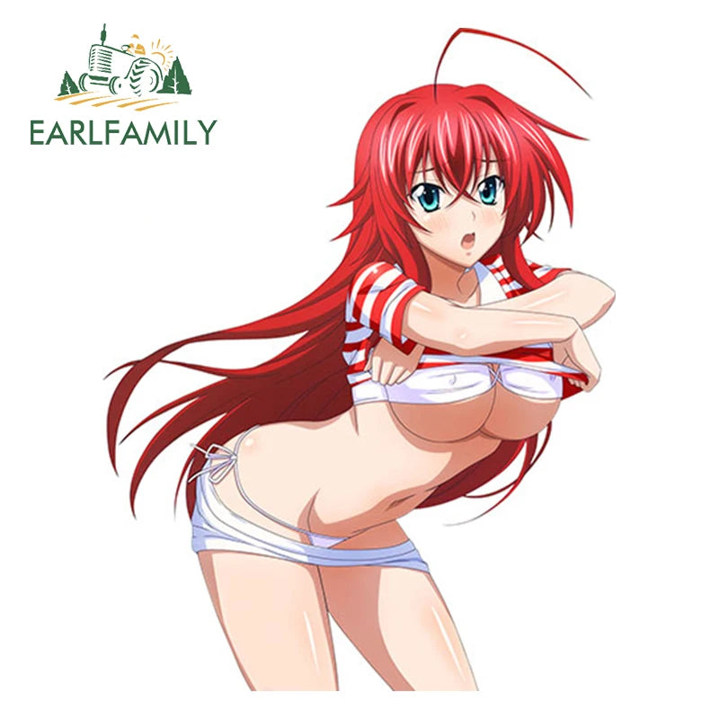 EARLFAMILY 13cm Sexy Uniform Girl Decal 3D Hentai Anime Waterproof Car Sticker Rias Gremory Vinyl Waterproof JDM Car Styling