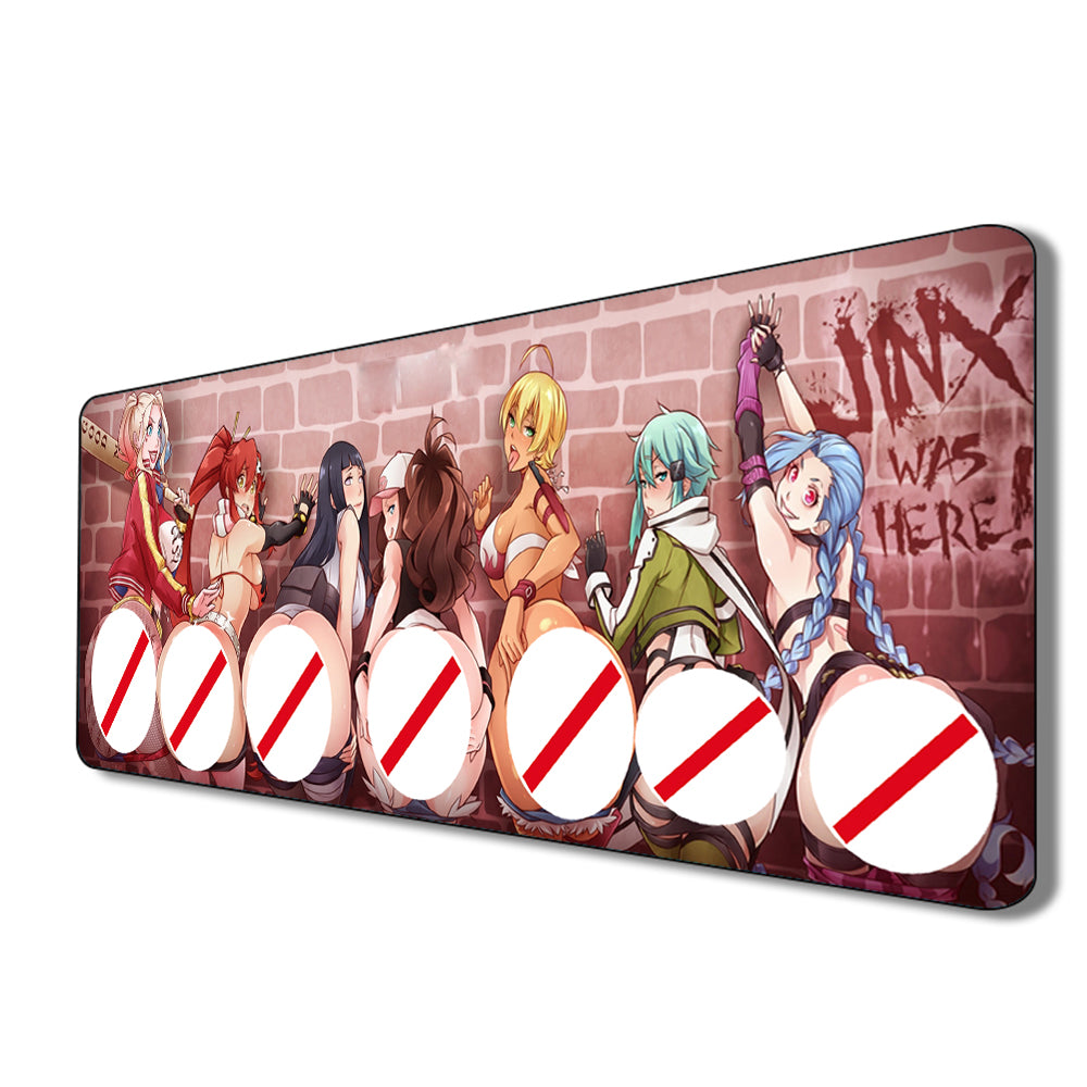 Anime Mouse Pad RGB Sexy Big Ass Girls Notebook PC Gamer 7 Color LED Lights USB Desktop Keyboard Rug Gaming Accessories Desk Mat