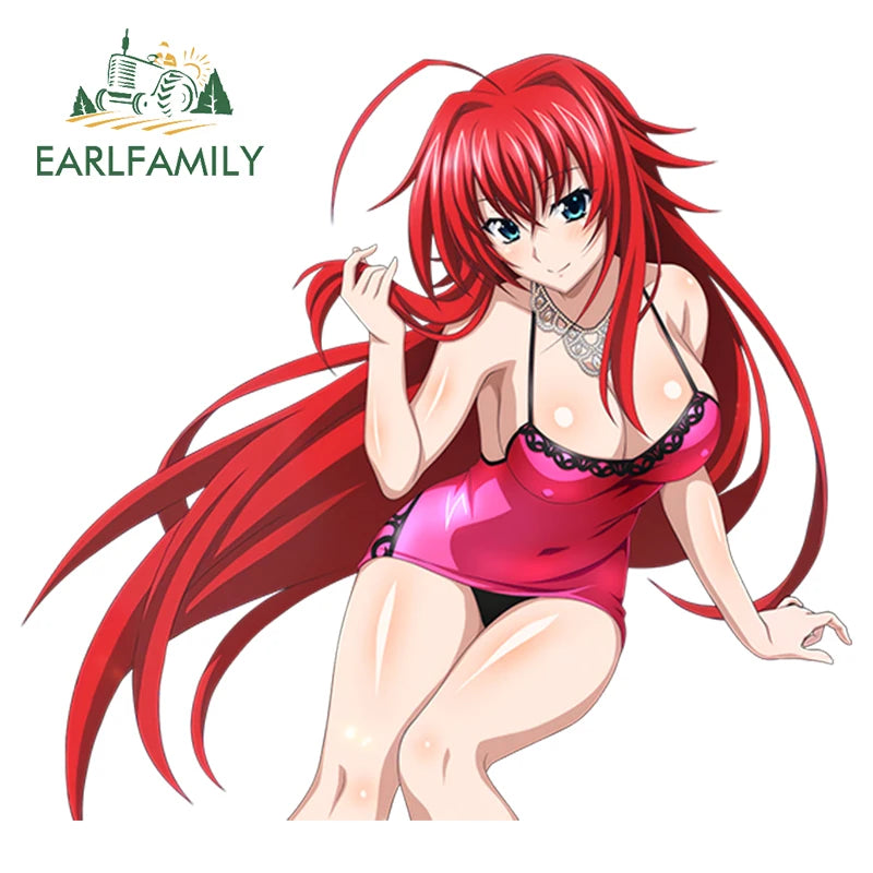 EARLFAMILY 13cm Sexy Uniform Girl Decal 3D Hentai Anime Waterproof Car Sticker Rias Gremory Vinyl Waterproof JDM Car Styling