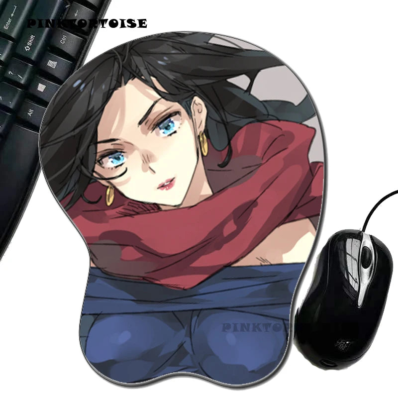 PINKTORTOISE Anime MousePad JOJO series Lisa Lisa 3D Breast Mouse Pad Silicone Wrist Rest  Mousepad Hand PC Office Mouse mat