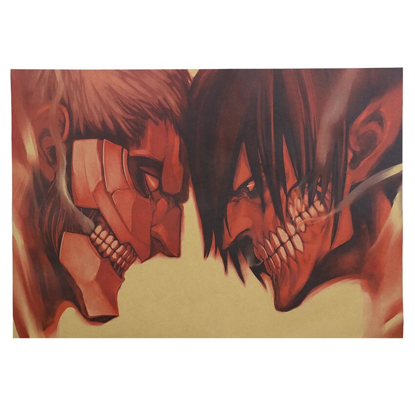 TIE LER Anime Attack on Titan Poster Kraft Paper Vintage Posters Home Room Art Wall Stickers Decoration