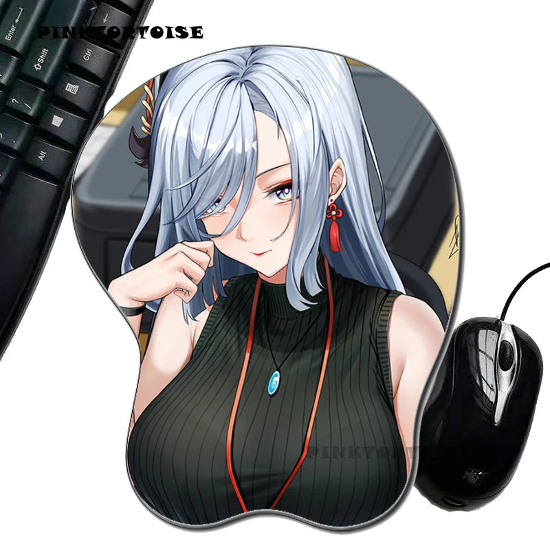 PINKTORTOISE 3D Mouse Pad Ergonomic Soft Silicon Gel Anime Mousepad With Wrist Support Mouse Mat For Girls Gift