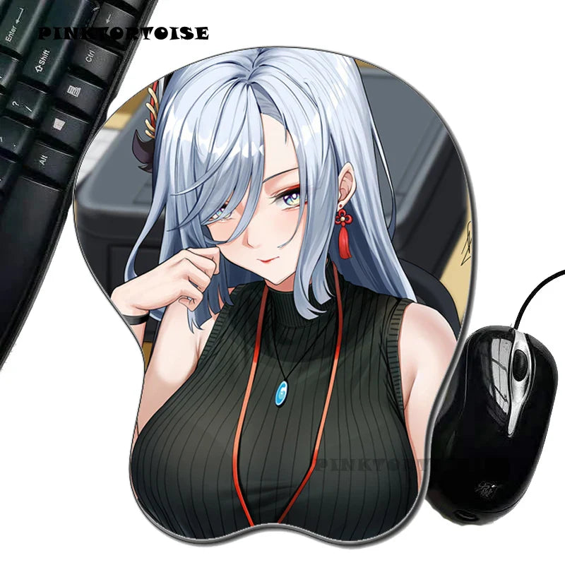 Anime  3D Mouse Pad Ergonomic Soft Silicon Gel Anime Mousepad With Wrist Support Mouse Mat For Girls Gift