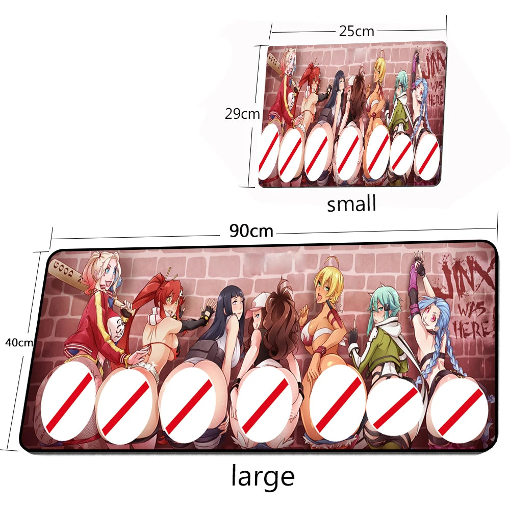 Anime Mouse Pad RGB Sexy Big Ass Girls Notebook PC Gamer 7 Color LED Lights USB Desktop Keyboard Rug Gaming Accessories Desk Mat