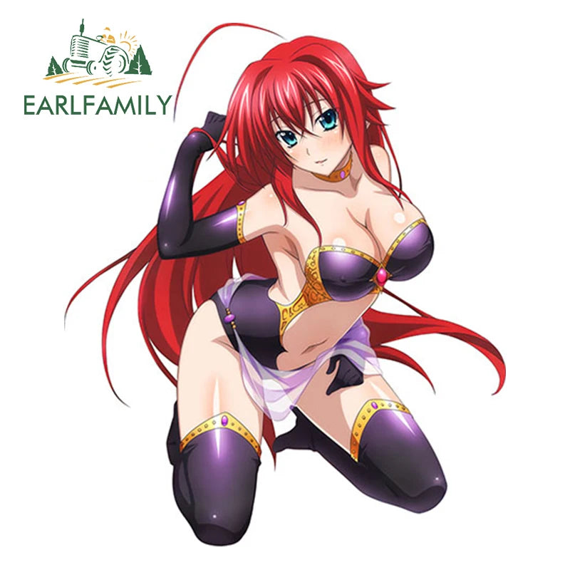 EARLFAMILY 13cm Sexy Uniform Girl Decal 3D Hentai Anime Waterproof Car Sticker Rias Gremory Vinyl Waterproof JDM Car Styling