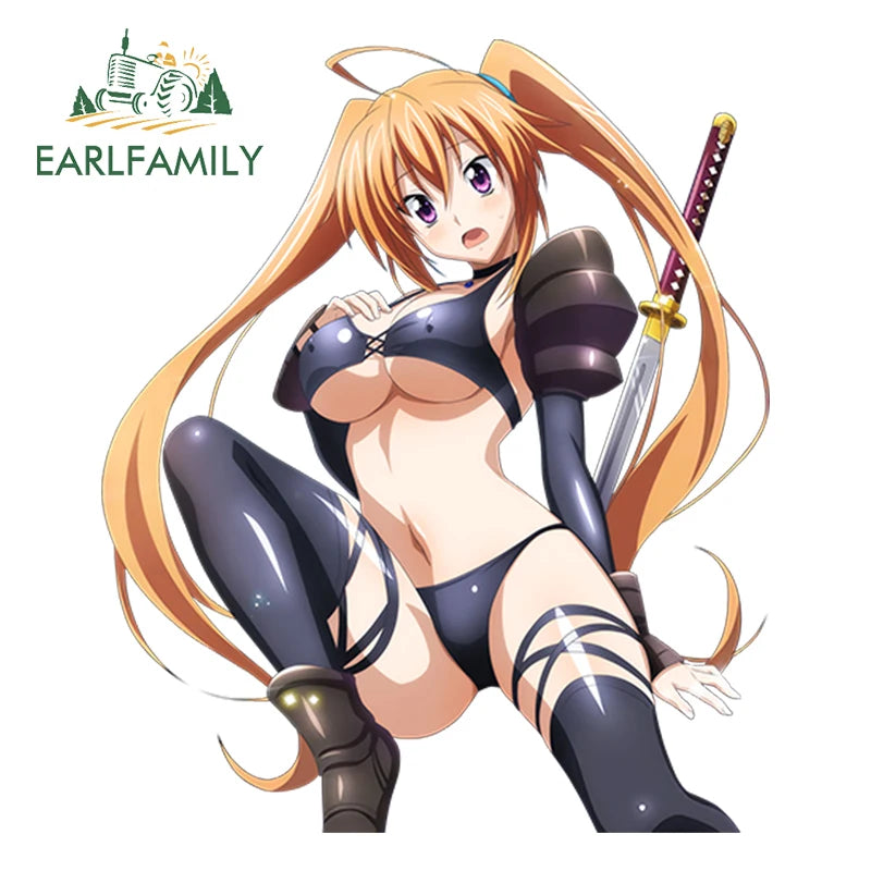 EARLFAMILY 13cm Funny Sexy Female Warrior Decal Anime NSFW Shidou Irina Render Anime JDM Waterproof Windshield Car Stickers