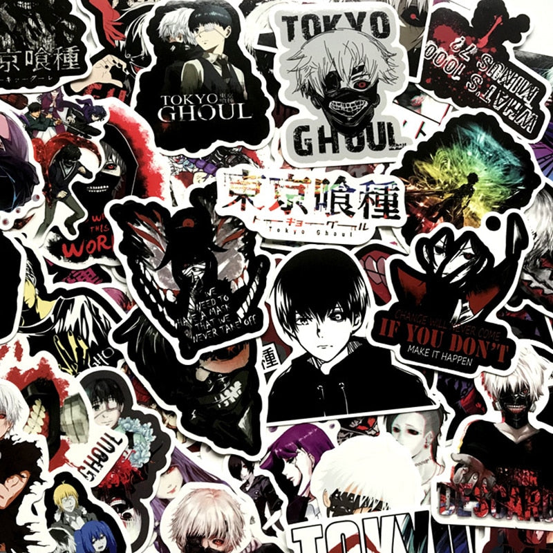 10/30/50PCS Anime Tokyo Ghoul Stickers DIY Toys Laptop Guitar Skateboard Computer Luggage Decals Graffiti Sticker Pegatinas F5