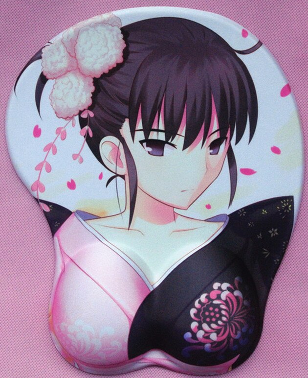 2019 new version Japanese anime silicone 3d mouse pad Lycra fabric wristbands Cartoon Creative sexy mouse pad Chest mouse pad