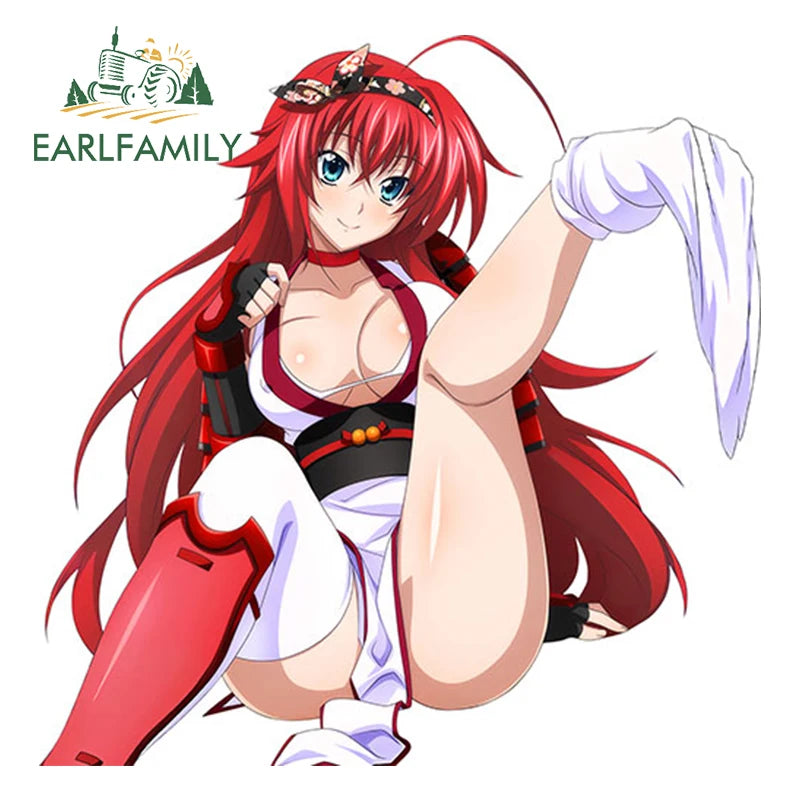 EARLFAMILY 13cm Sexy Uniform Girl Decal 3D Hentai Anime Waterproof Car Sticker Rias Gremory Vinyl Waterproof JDM Car Styling