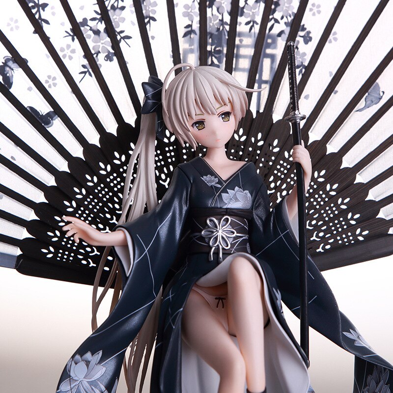 26cm Anime ALPHAMAX SKYTUBE Anime Figure with fan Animate Kasugano Sora kimono sexy girl PVC Action Figures toys Anime figure