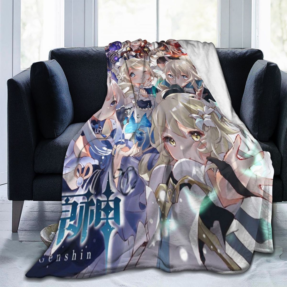 Genshin Impact Blanket Flannel  Anime Stuff Adult Doujin Sexy Art Poster Soft Throw Blankets Custom for Bedding Travel Throws