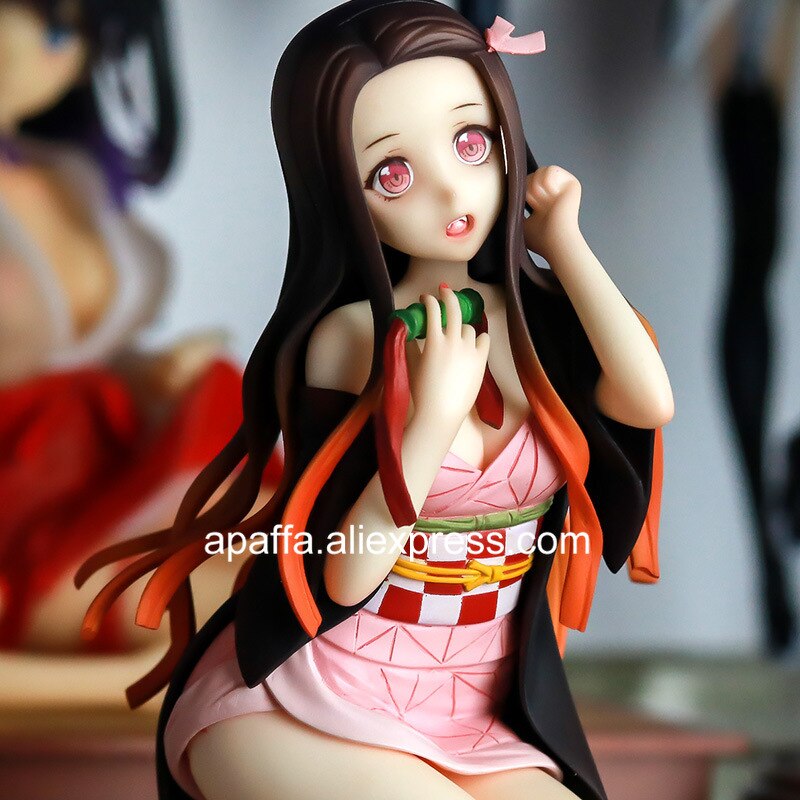 Figurine d'anime Demon Slayer Kamado Nezuko Sexy Girl Figurine d'action en PVC Version agenouillée Nezuko Kamado Figurine Collection Jouet Cadeau