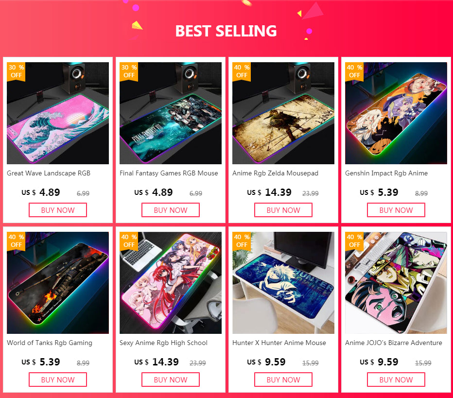 Anime Mouse Pad RGB Sexy Big Ass Girls Notebook PC Gamer 7 Color LED Lights USB Desktop Keyboard Rug Gaming Accessories Desk Mat