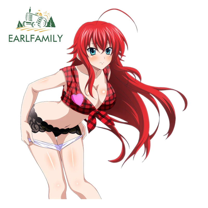 EARLFAMILY 13cm Sexy Uniform Girl Decal 3D Hentai Anime Waterproof Car Sticker Rias Gremory Vinyl Waterproof JDM Car Styling