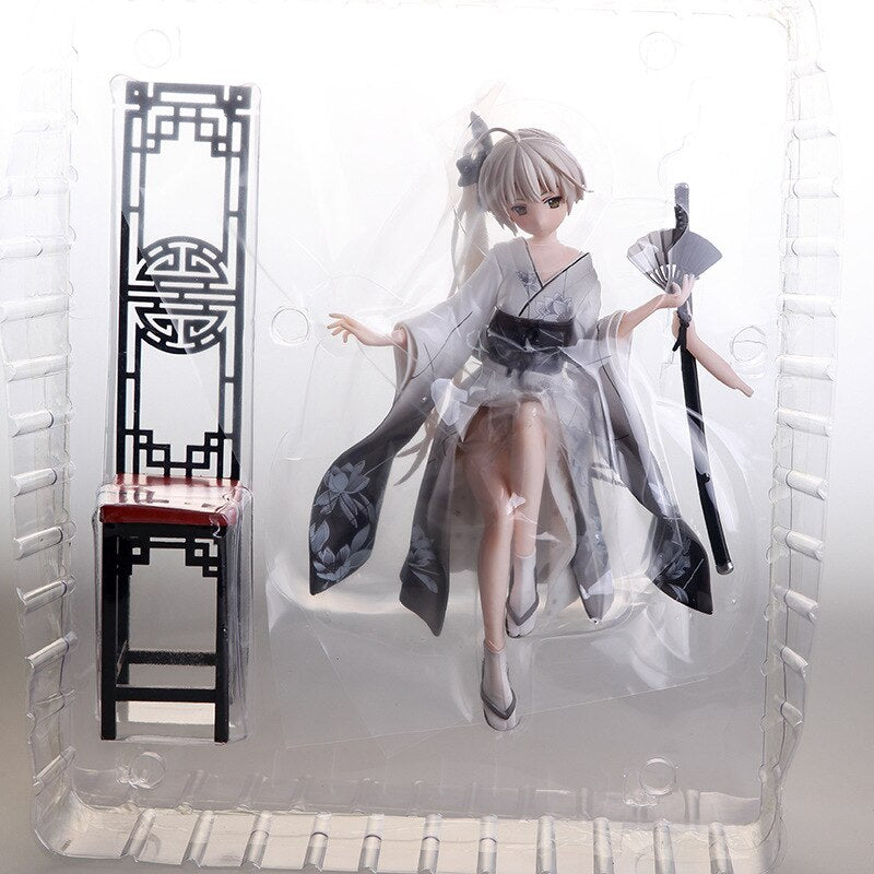 26cm Anime ALPHAMAX SKYTUBE Anime Figure with fan Animate Kasugano Sora kimono sexy girl PVC Action Figures toys Anime figure