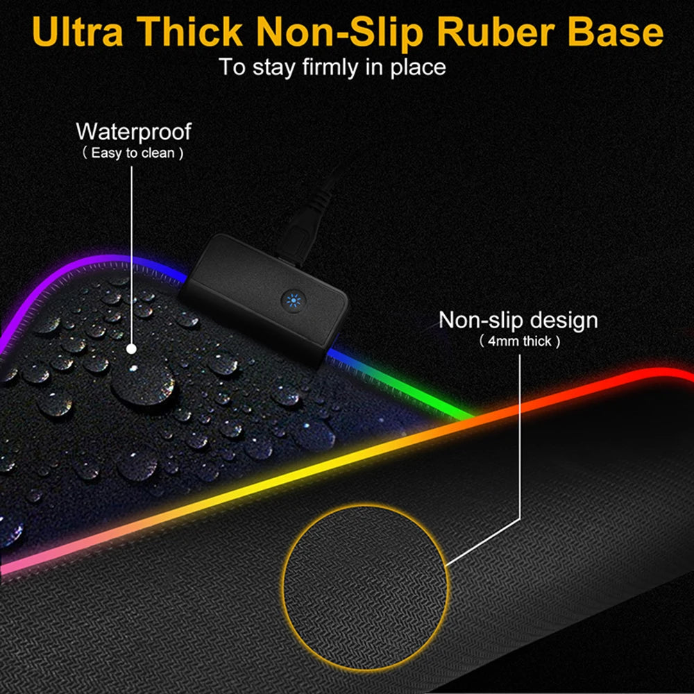 Anime Mouse Pad RGB Sexy Big Ass Girls Notebook PC Gamer 7 Color LED Lights USB Desktop Keyboard Rug Gaming Accessories Desk Mat