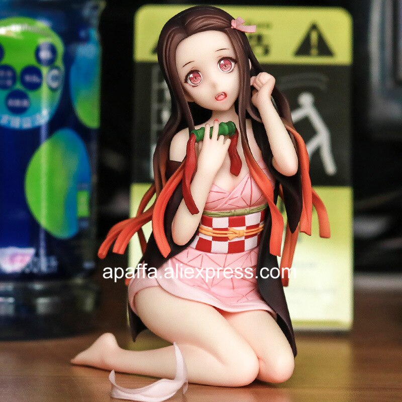 Figurine d'anime Demon Slayer Kamado Nezuko Sexy Girl Figurine d'action en PVC Version agenouillée Nezuko Kamado Figurine Collection Jouet Cadeau