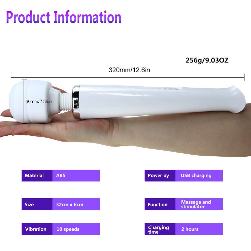 Huge Magic Wand Vibrators for women, USB Charge Big AV Stick Female G –  K-Minded