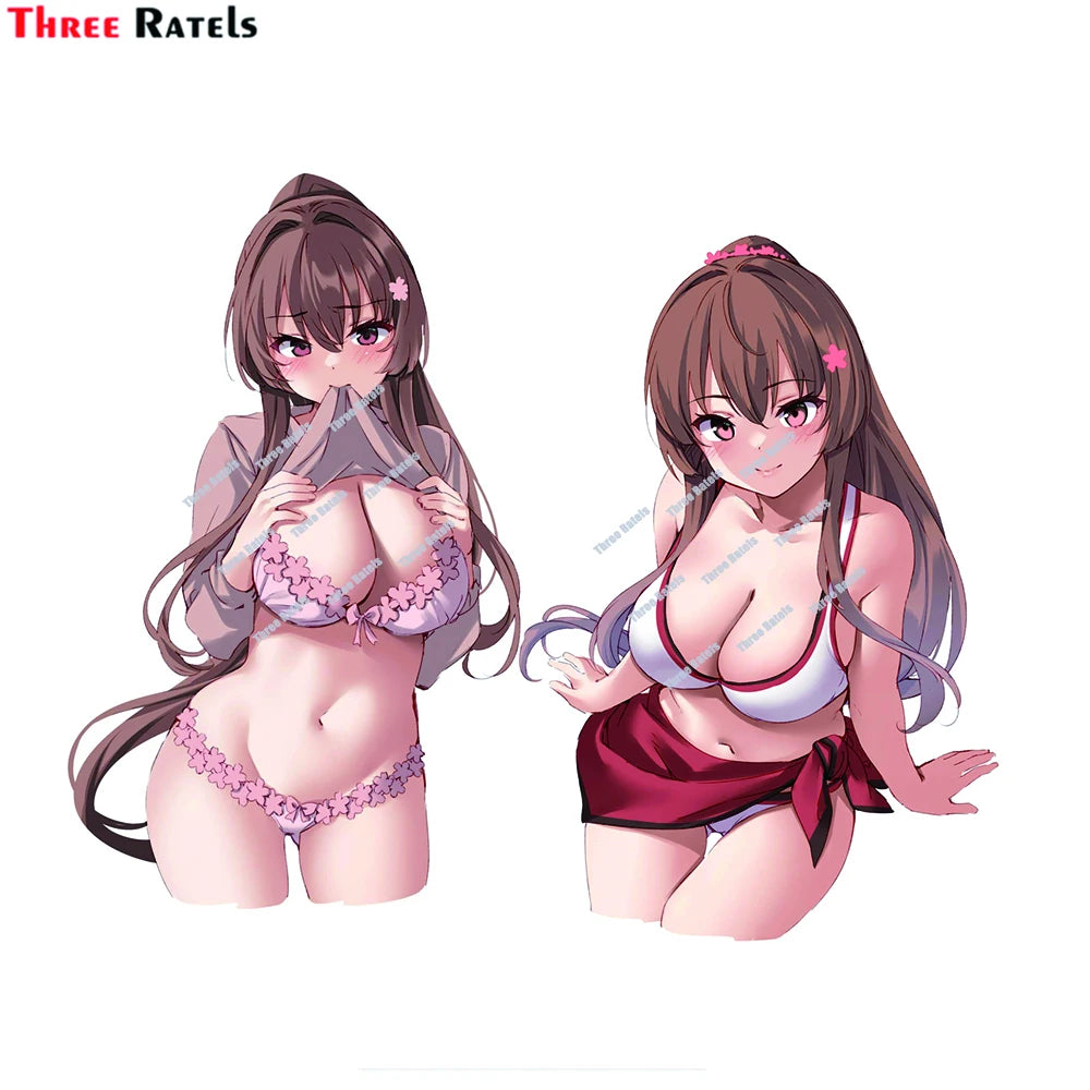 Three Ratels D704 Yamato Kantai Collection Sexy Anime Girl Car Stickers Decal Anime Cute Car Accessories Decoration Pegatinas Pa