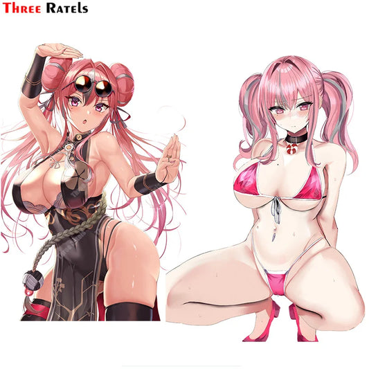 Three Ratels A730 Cartoon Anime Game Chara Bremerton Azur Lane For Automotive External stickers  Anti Rubbing Sexy Girl Decals