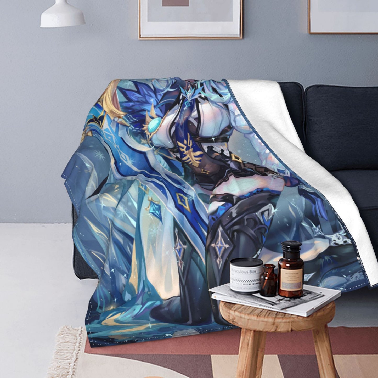 Genshin Impact Throws Game CG Throw Adult Artist Sofa Blankets Hentai Anime Comic Sexy Doujin Poster Flannel Fleece Blanket