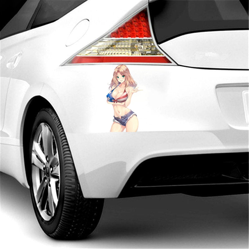 Personality Car Stickers Girl Und Panzer Kei Sexy Girl Anime Sticker for Window Motorcycle Decal Custom Printing Graphics PVC KK