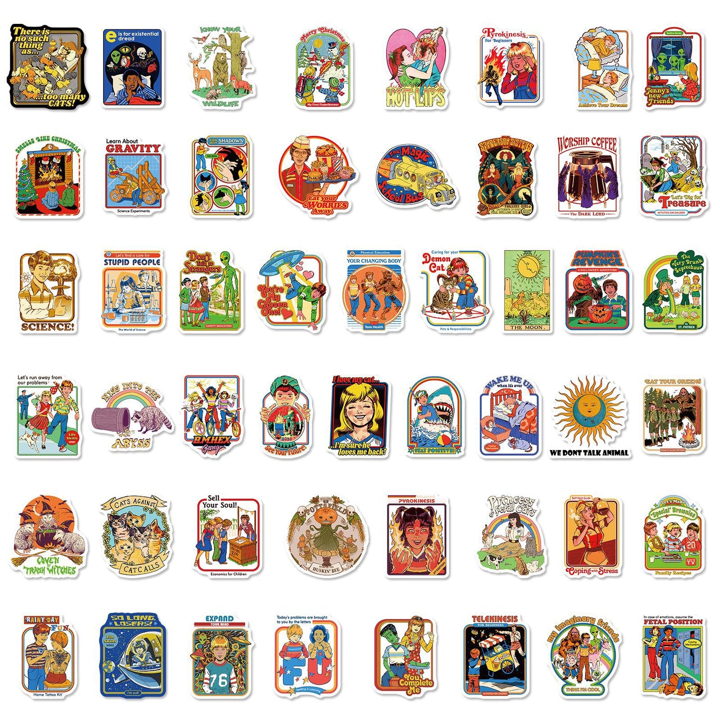 10/30/50pcs Mixed Cartoon Retro Ghost Graffiti Anime Stickers Luggage Diy Skateboard Laptop Helmet Guitar Sticker Decals Toys F5