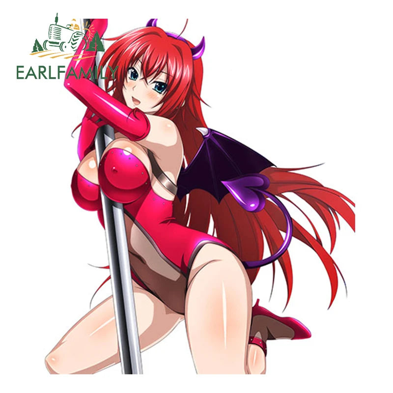 EARLFAMILY 13cm Sexy Uniform Girl Decal 3D Hentai Anime Waterproof Car Sticker Rias Gremory Vinyl Waterproof JDM Car Styling