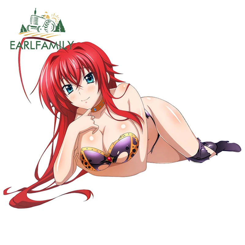 EARLFAMILY 13cm Sexy Uniform Girl Decal 3D Hentai Anime Waterproof Car Sticker Rias Gremory Vinyl Waterproof JDM Car Styling