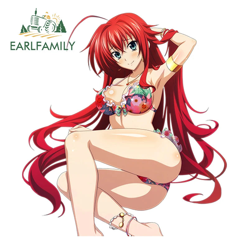 EARLFAMILY 13cm Sexy Uniform Girl Decal 3D Hentai Anime Waterproof Car Sticker Rias Gremory Vinyl Waterproof JDM Car Styling