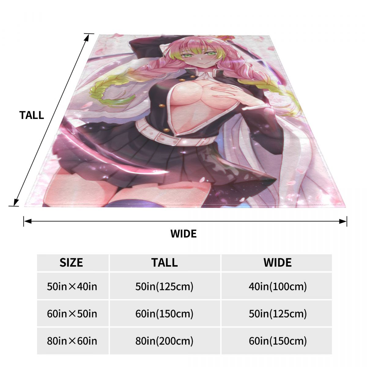 Demon Slayer Blanket Flannel Hentai Anime Stuff Breathable Super Soft Warm Throw Blankets for Bedding Travel Bedding Sexy Throws