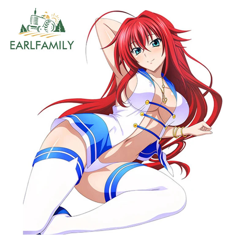 EARLFAMILY 13cm Sexy Uniform Girl Decal 3D Hentai Anime Waterproof Car Sticker Rias Gremory Vinyl Waterproof JDM Car Styling