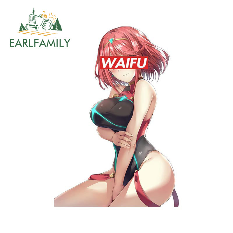 EARLFAMILY 13cm x 9cm for Xenoblade Pyra Waifu Car Stickers Sunscreen Simple Decals  Accessories Windows Motorcycle Bumper Decor