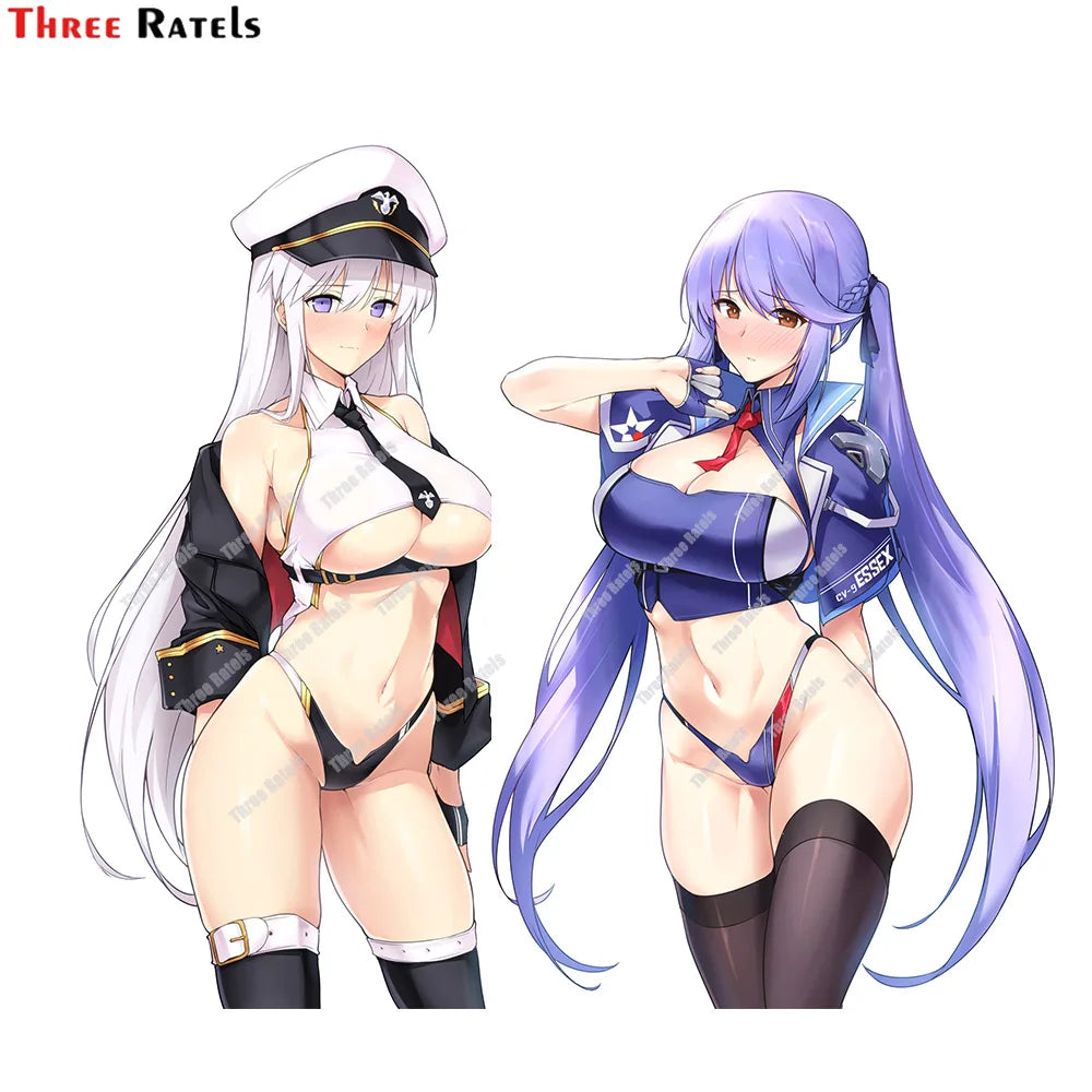 Three Ratels E252 Sexy Anime Girl Essex Azur Lane Creative Sticker For Bedroom Wall Toilet Mirror Decoration Waterproof Decals