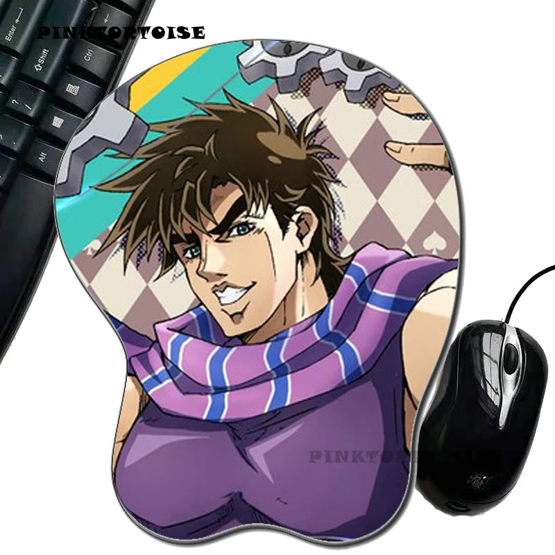 PINKTORTOISE Anime MousePad JOJO Joseph Joestar 3D Breast Mouse Pad Silicone Wrist Rest  Mousepad Hand PC Office Mouse mat