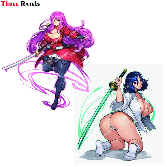 Three Ratels G56 Hot Anime Game Original Sexy Anime Stickers For Car Accessories Vinyl Material Auto Decals