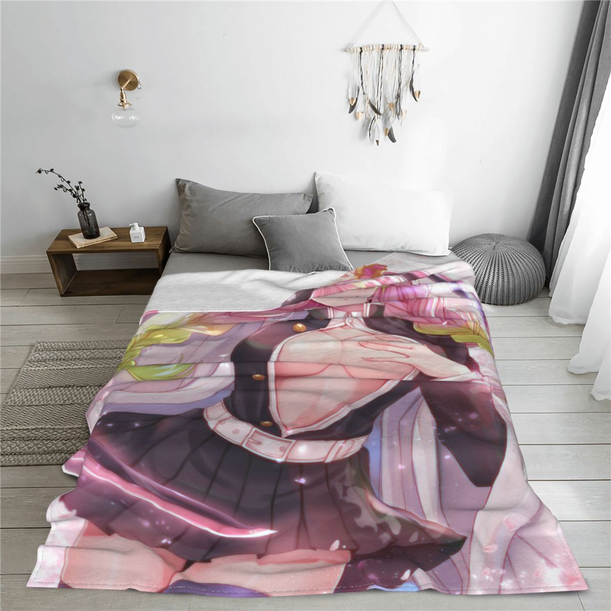 Demon Slayer Blanket Flannel Hentai Anime Stuff Breathable Super Soft Warm Throw Blankets for Bedding Travel Bedding Sexy Throws