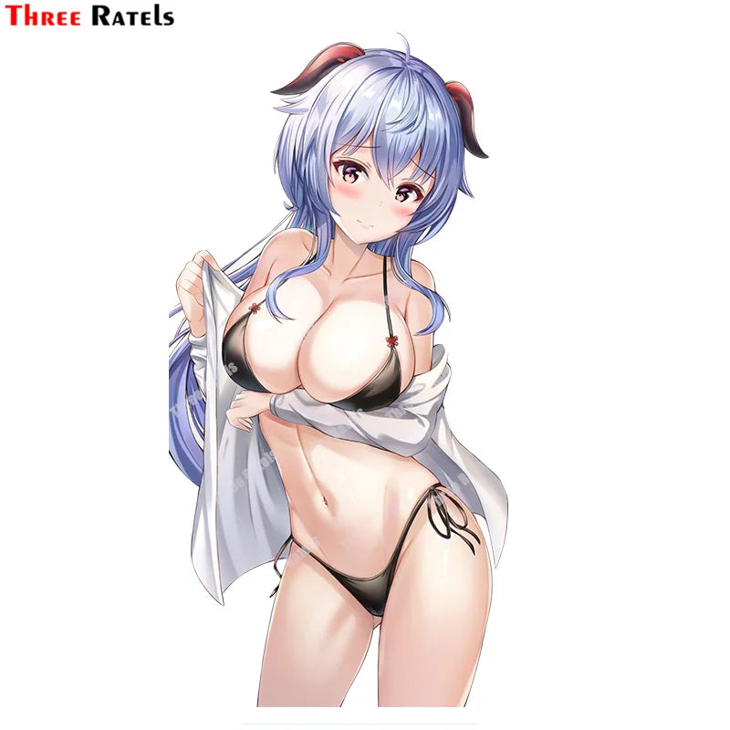 Three Ratels A817 Anime Sexy Girl Stickers Of Ganyu Genshin Impact For Car Styling Personalized Creative Scratch Decals