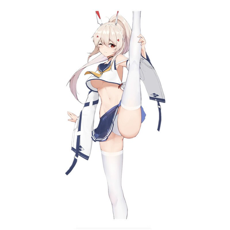 Sexy Anime Girl Azur Lane Skirt Lift Stockings Thigh Highs Motorcycle Decal High Quality Vinyl Cover Scratches Waterproof PVC KK