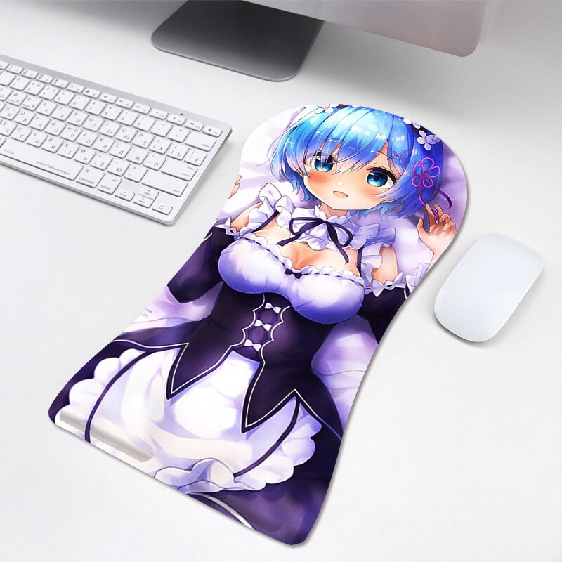 2022 New humanoid mouse pad  computer beauty chest 3d three-dimensional mouse pad wrist guard silicone wrist pad anime custom