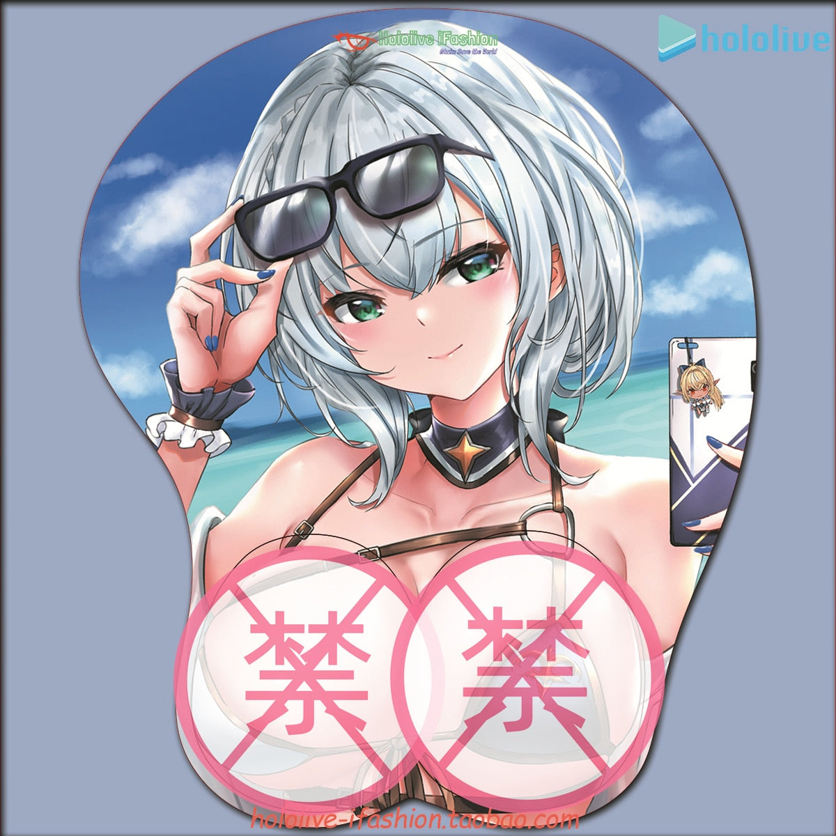 Shirogane Noel Sexy 3D Mousepad Vtuber hololive Hand Wrist Rest Mouse Pad Mousepad Silicone Breast Oppai Soft Mouse Mat Otaku