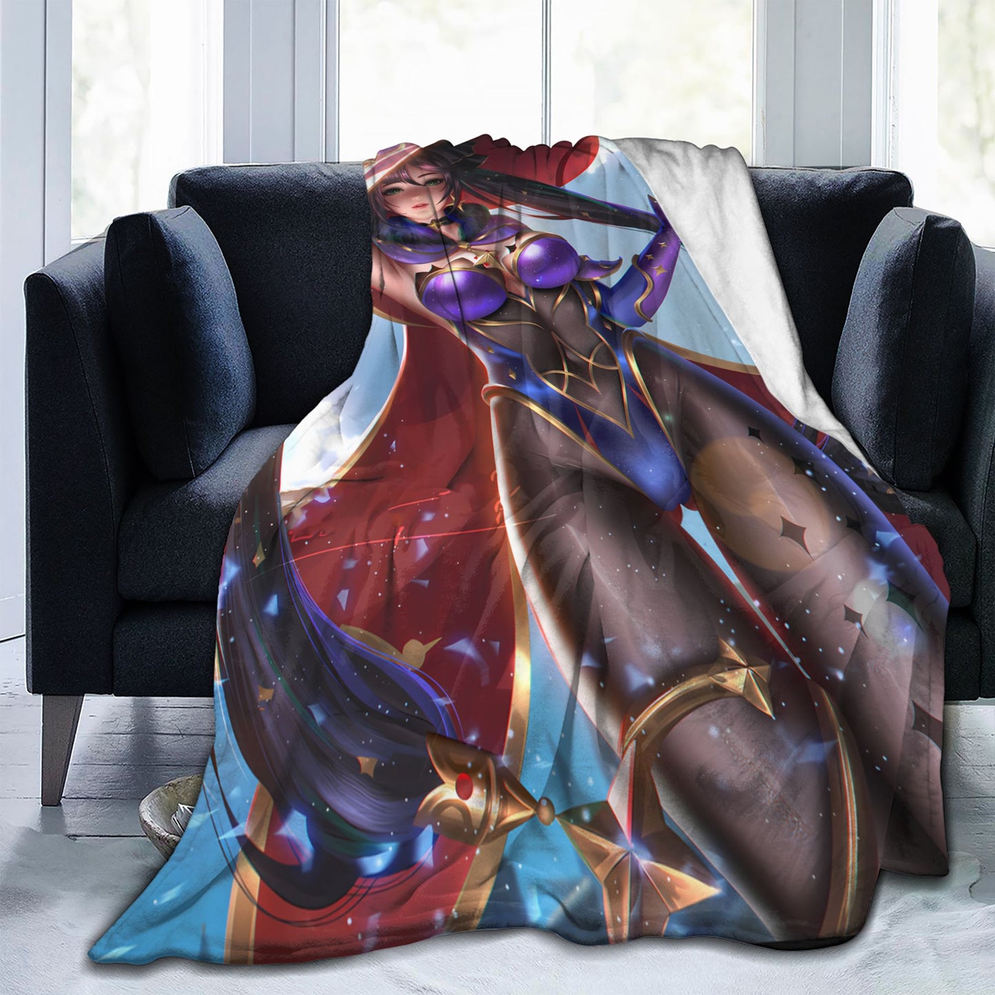 Hot Video Game Genshin Impact Blanket Overwatch Flannel Soft Plush Sofa Bed Throw Anime Otaku Waifu Blankets Gift for Bed Decor