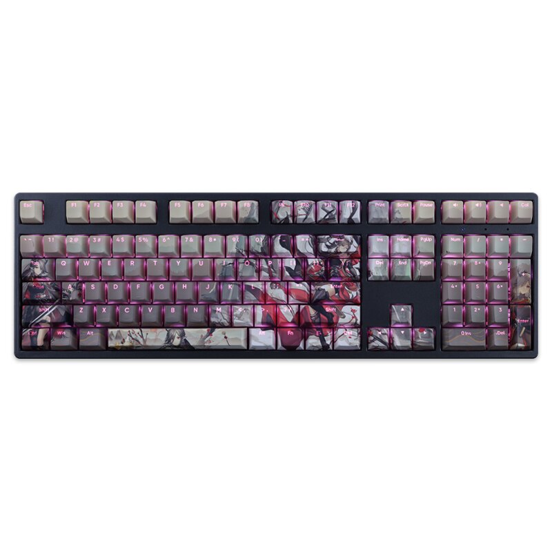 108 Keys/set Arknights Qiubai Keycap PBT Dye Subbed Backlit Keycaps Anime Gaming Key Caps For ANSI 61 87 104 108 Layout Keyboard