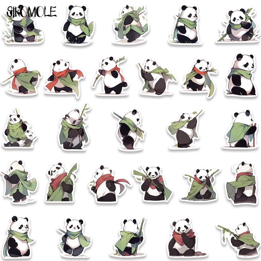 10/30/50PCS Cute Panda Cartoon Animal Stickers Luggage Skateboard Cute DIY  Cool Graffiti Waterproof Funny Kid Toy Sticker Decal