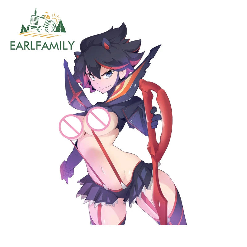 EARLFAMILY 13cm for KILL la KILL Ryuko Matoi Waifu Car Sticker Occlusion Scratch Creative Car Door Protector Accessories Decal