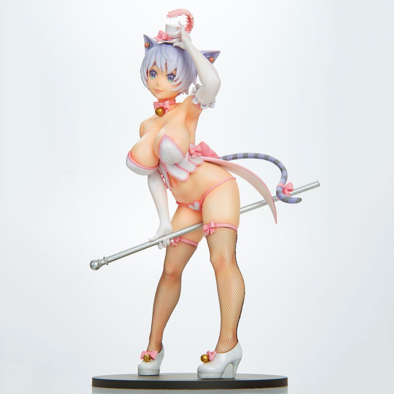 18cm Q-six Sexy Girl Anime Figure Burlesque Cat Belle White Cat Ver Hentaii Action Figure Black Cat Ver Figurine Model Doll Toys