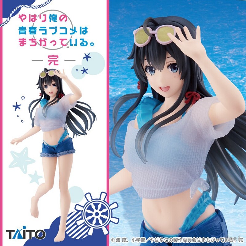 Véritable 18CM Anime Ma Jeunesse Comédie Romantique Est Mauvaise Yukinoshita Yukino Figure PVC Debout Manches Courtes Maillot De Bain Modèle Jouets