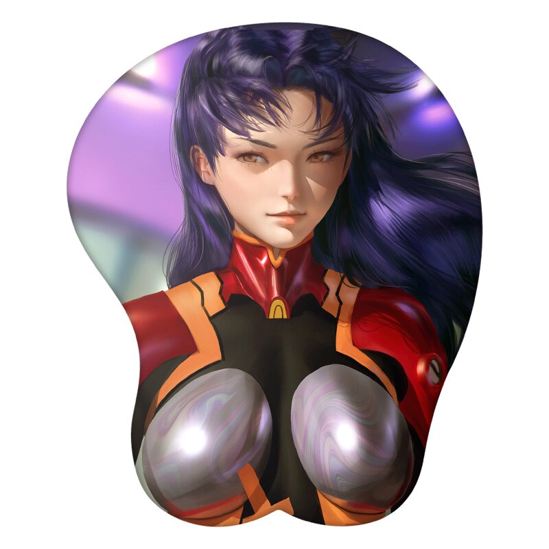 Katsuragi Misato 3D Mouse Pad Anime Wrist Rest Silicone Sexy Creative Gaming Mousepad Mat